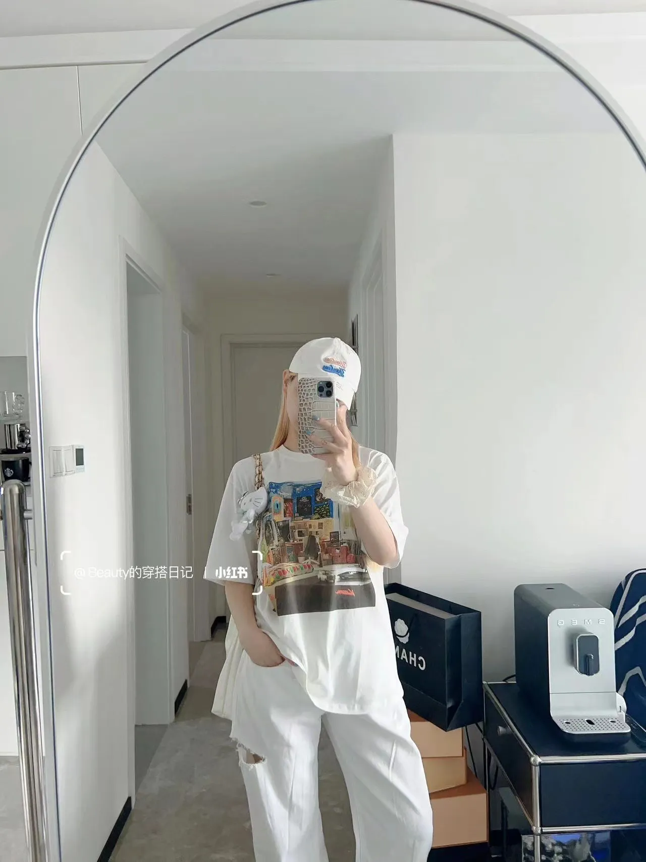 Louis Vuitton/Louis Vuitton 24ss oil painting graffiti print short sleeves
